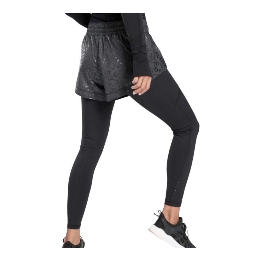 Athleta Active Pants Black Rainer with Shorts Size Medium New